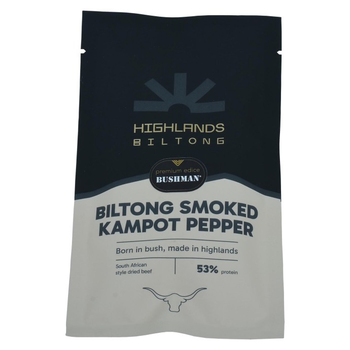 Bushman Biltong Smoked Kampot Pepper, sušené mäso