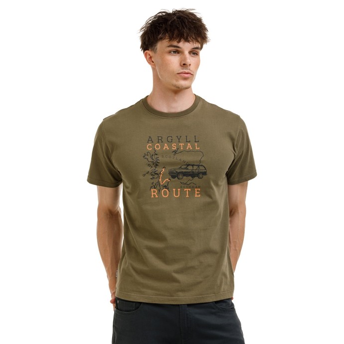 BUSHMAN Pánske bavlnené tričko Gillie, khaki