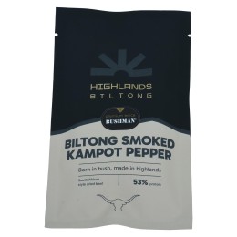 Bushman Biltong Smoked Kampot Pepper, sušené mäso